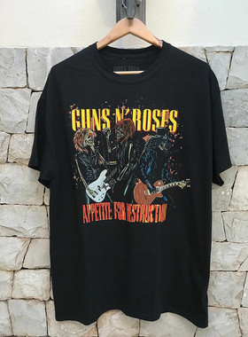 枪炮与玫瑰乐队Guns N' Roses短袖T恤男女情侣款ins超火潮牌高街