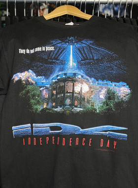 Independence Day独立日简约印花短袖男女OS风潮牌重磅棉T恤男女