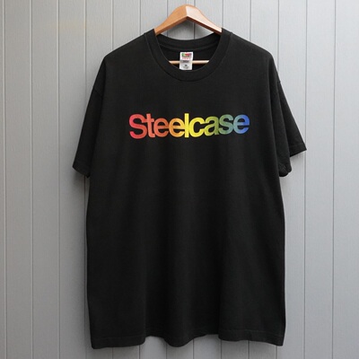 steelcase撞色字母印花短袖t恤