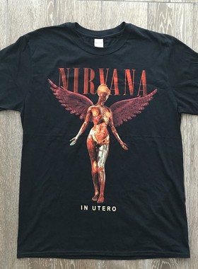 NIRVANA涅槃摇滚乐队短袖男女oversize纯棉小领口百搭潮牌宽松T恤