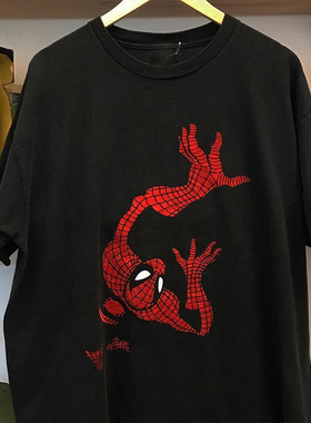 蜘蛛侠Spider-Man卡通漫画短袖男女OS风百搭小众潮牌街头纯棉T恤