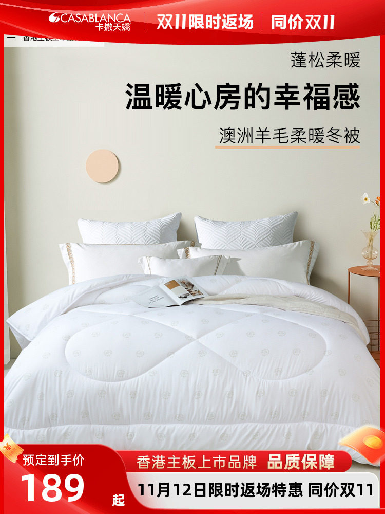 CASSATIANJIAO 양모 겨울 두꺼운 이불 호주 양모 충전 부드러운 겨울 이불 편안한 이중 겨울 두꺼운 이불