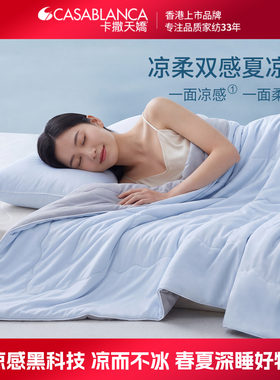 卡撒天娇凉感空调双感夏凉被双面被芯单人薄款双人透气亲肤夏被