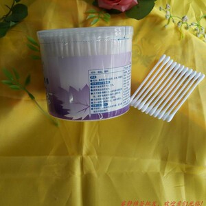 纸轴棒棉签300支圆筒装硬杆棉签圆棒空心棒棉签纸杆棒工业用棉签