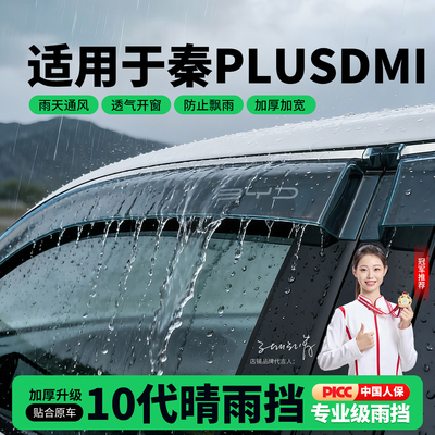 适用比亚迪秦PLUSDMI专用雨眉晴雨挡车窗挡雨板车内装饰改装件