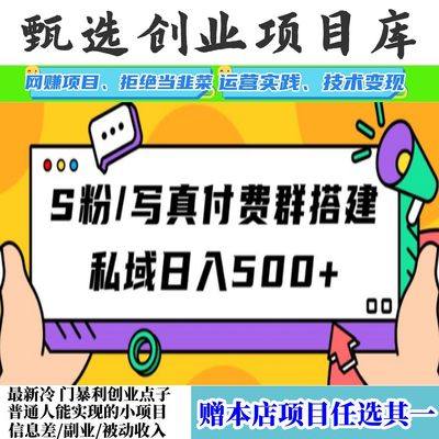 揭秘蓝海项目保姆教程S粉/写真付费群搭建私域日入500+教程+源码