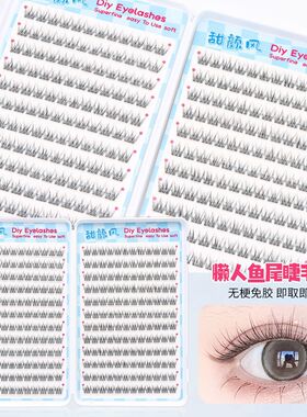 【无梗免胶】懒人鱼尾假睫毛大容量睫毛书自然伪素颜单簇分段式