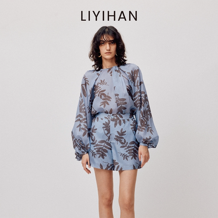 LIYIHAN花影 2026夏季新款桑蚕丝衬衫女真丝印花上衣度假出游时尚