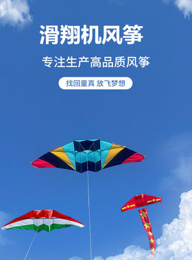 淘淘乐新款滑翔机风筝大型成人伞布风筝抗大风微风易飞潍坊风筝