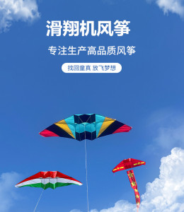 淘淘乐新款滑翔机风筝大型成人伞布风筝抗大风微风易飞潍坊风筝