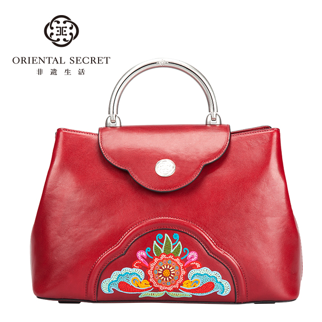 非遗生活苗绣刺绣纯手工女士手提包非遗文创手袋苗银女包蝴蝶妈妈