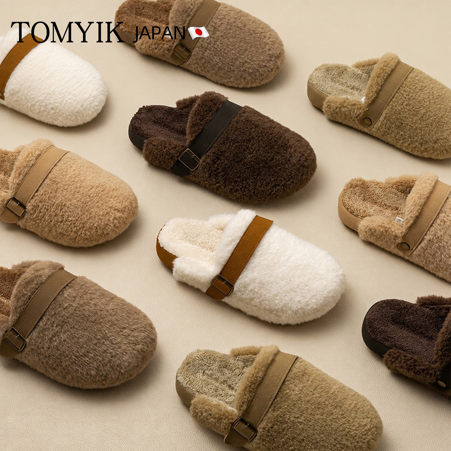 日本TOMYIK毛毛绒拖鞋女款秋冬季防滑居家保暖日系棉拖鞋情侣冬天