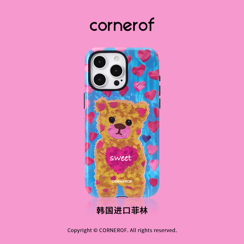 cornerof磁吸韩国进口菲林适用iPhone16promax手机壳苹果15pro原创14pro二合一13新款高级女12爱心小熊17pro