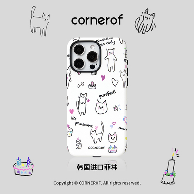cornerof原创磁吸适用iPhone15promax手机壳14pro苹果13猫咪蛋糕12全包11二合一菲林xsmaxr新款16promax