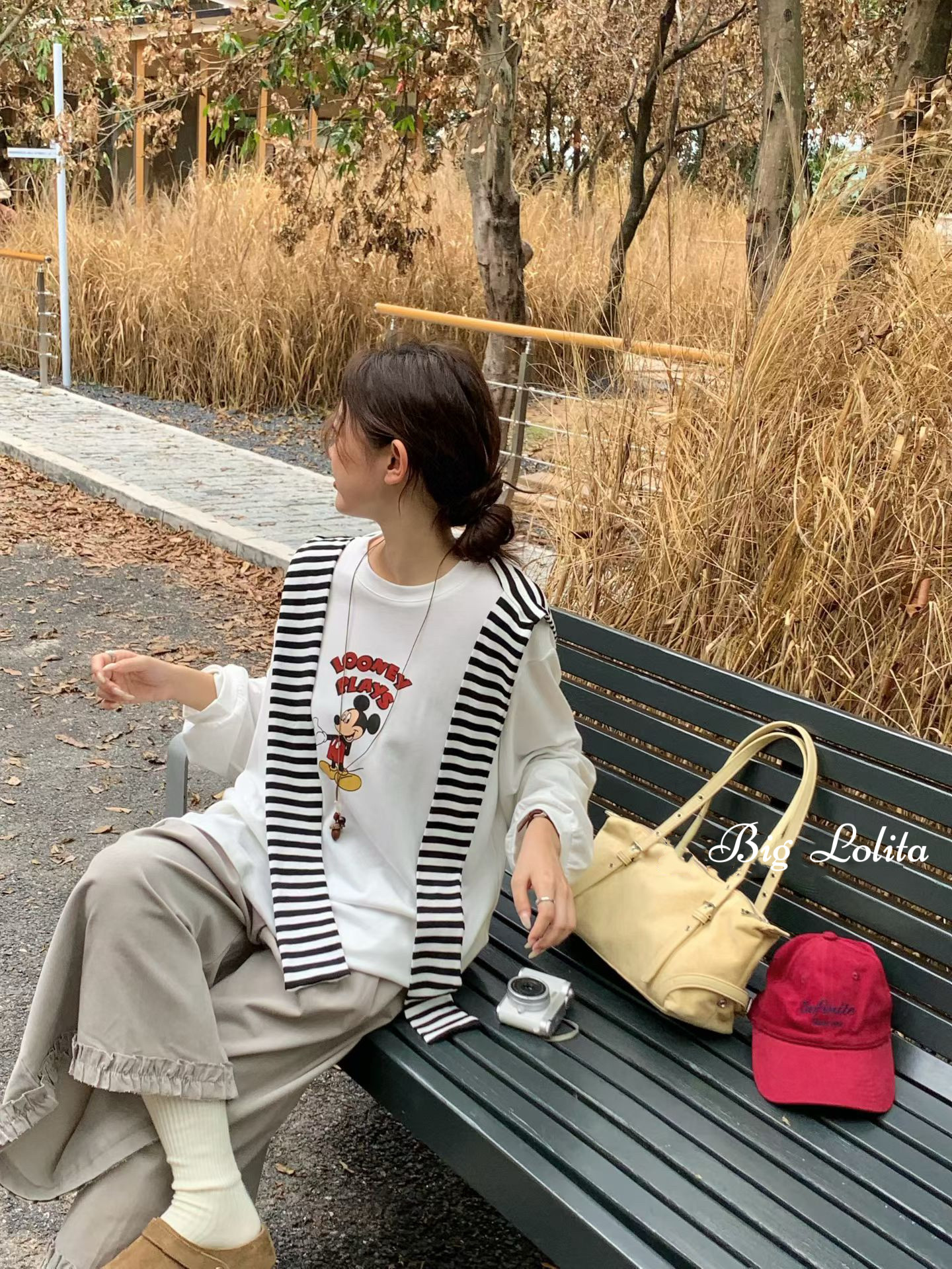 送披肩!大码韩系卡通印花宽松显瘦百搭秋季卫衣韩系上衣女胖MM