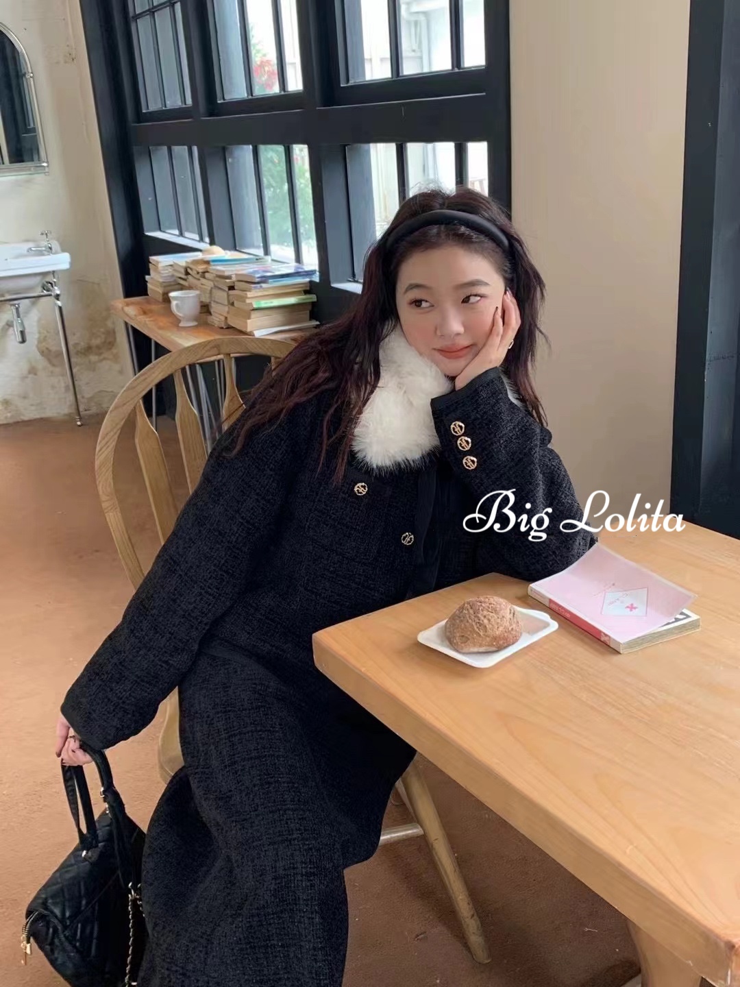 小香羽绒套装!大萝莉大码冬季羽绒服两件套微胖200斤毛领圣诞节