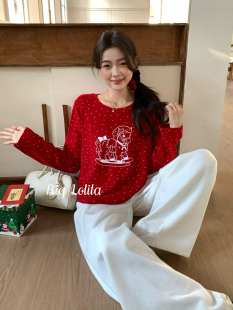 T恤女秋冬胖MM200斤打底衫 加绒加厚新年长袖 大码 上衣 鸿运小马