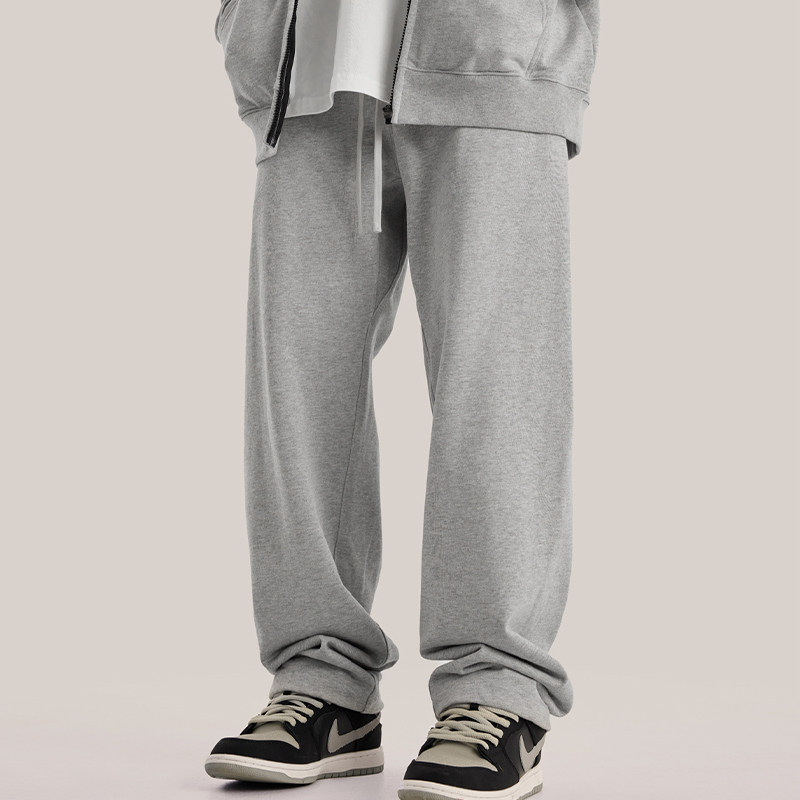 400G重磅FOG色美式运动卫裤男秋冬加绒宽松灰色直筒街舞休闲长裤