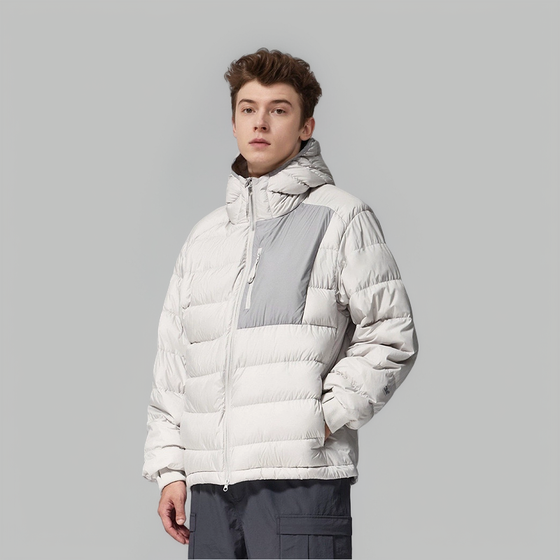 UNF 防泼水无胆轻便连帽90排骨羽绒服25秋冬新品可收纳羽绒外套男