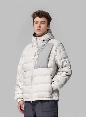 UNF 防泼水无胆轻便连帽90排骨羽绒服25秋冬新品可收纳羽绒外套男