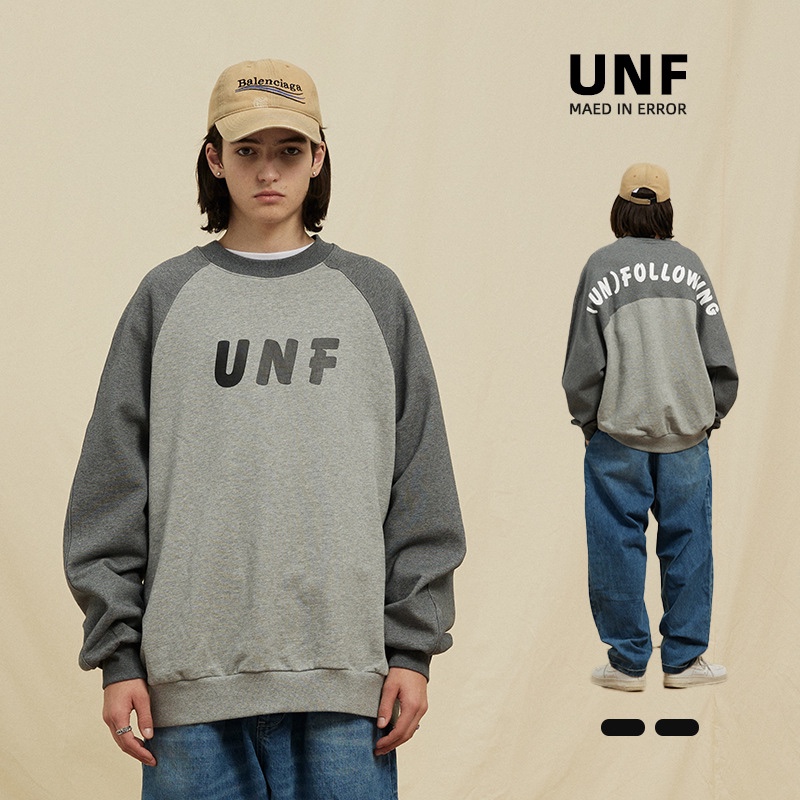 秋冬拼接款原创潮套头