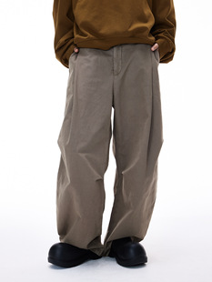 UNF美式褶皱弯刀裤25秋季新品潮牌宽松休闲裤百搭阔腿工装长裤男