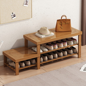 凳 柜楠竹置物架高端多层防尘换鞋 可坐鞋 架实木收纳入门网红收纳鞋