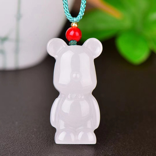 新疆金丝玉白玉吊坠玉石挂坠