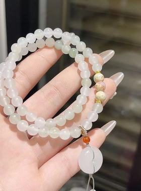 天然新疆天山翠多圈手链女款玉石手串手饰送女友闺蜜生日礼物