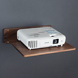 壁挂床头投影机仪支架黑胡桃木墙上音响置物架wifi路由器放置架