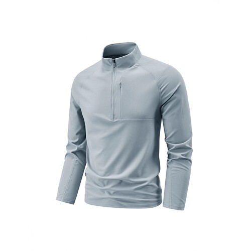 Lilanz/利郎polo衫男长袖上衣立领半开拉链速干冰丝衣服健身跑步