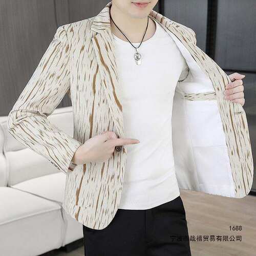 Lilanz/利郎休闲西服男秋季2026新款条纹小西装韩版潮流商务时尚