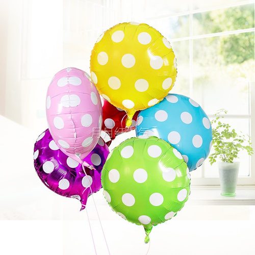 18寸圆形印花婚庆斑点铝膜气球