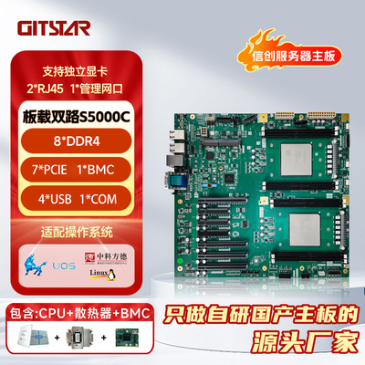 GITSTAR集特 国产2颗飞腾S5000C 双路服务器主板 GME-2003-01