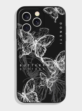 蝴蝶幻影iPhone17promax黑色手机壳16硅胶15潮牌13适用苹果14pro华为mate60pro小米12荣耀400全包vivos19/p70