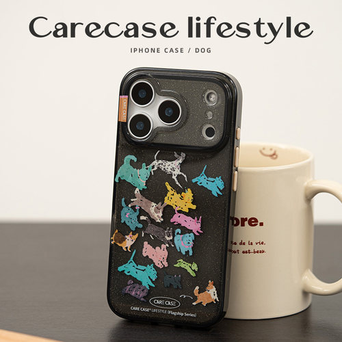 CARECASE奔跑的狗狗透黑手机壳