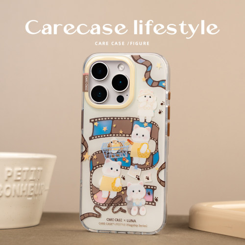 CARECASE x LUNA联名 胶片生活手机壳 适用于iPhone17 ProMax 华为Mate60 pura80 可爱涂鸦 童趣风少女心