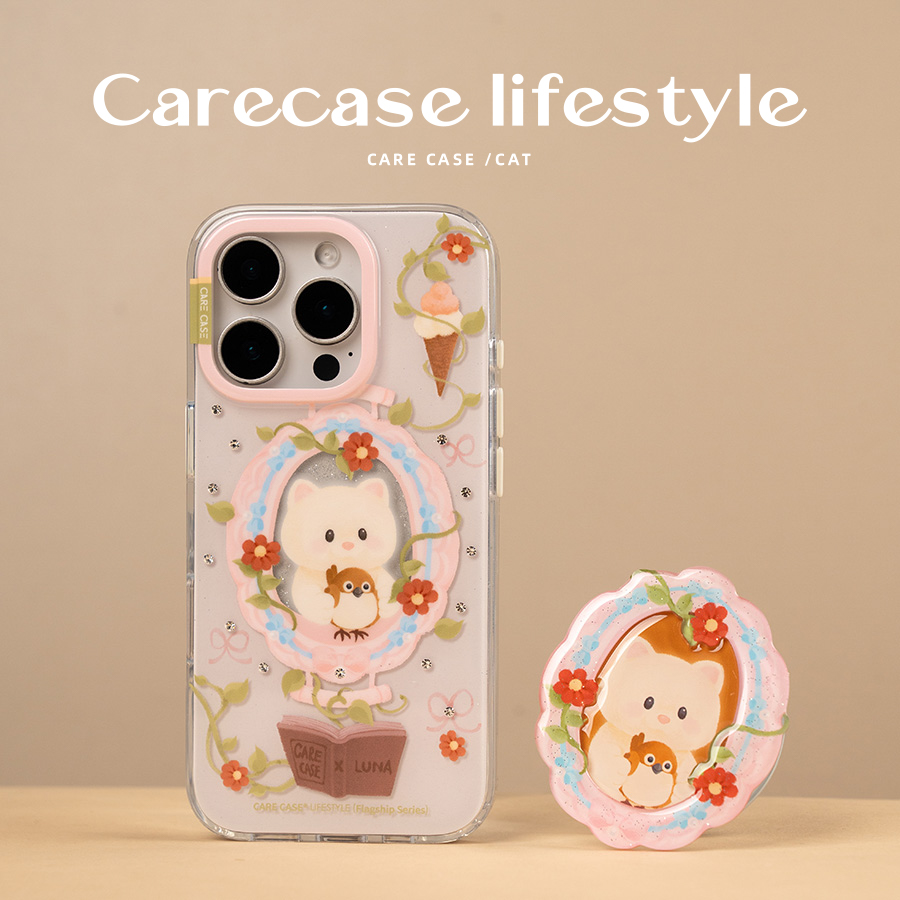CARECASE x LUNA联名 甜系贴贴磁吸手机壳 适用于iPhone17 ProMax 华为Mate60 pura80 可爱涂鸦 童趣风少女心