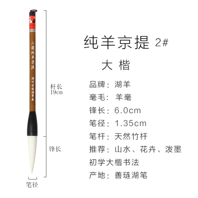 新湖羊羊毫毛笔专业级套装初学者成人大楷书法练字京提斗笔山水国