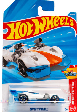 26年169号 SUPER TWIN MILL 白色 风火轮 HOT WHEELS LET'S RACE
