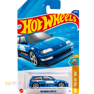 25年28号 '90 HONDA CIVIC EF 本田思域 蓝色 风火轮