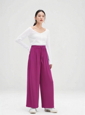 OTEX环保桑蚕丝女士阔腿裤 裤裙 因出口关税过高而剩下的面料制作