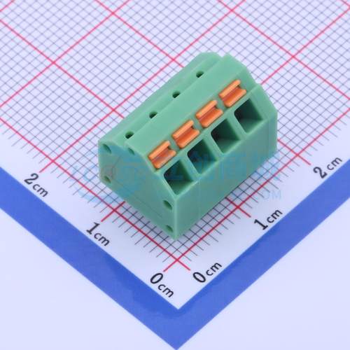 5只起 弹簧式接线端子 KF250NH-3.81-4P 插件P=3.81mm 1x4P 4P 原