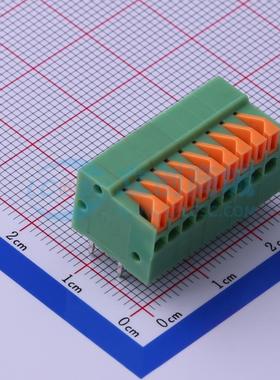 5只起 弹簧式接线端子 KF141R-2.54-9P 弯插,P=2.54mm 9P 电子元