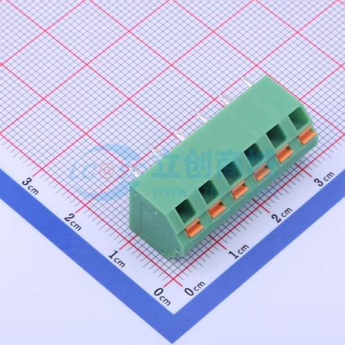 5只起 弹簧式接线端子 KF250NH-5.08-6P 插件P=5.08mm 1x6P 6P 原
