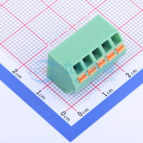 5只起 弹簧式接线端子 KF250NH-3.81-5P 插件P=3.81mm 1x5P 5P 原