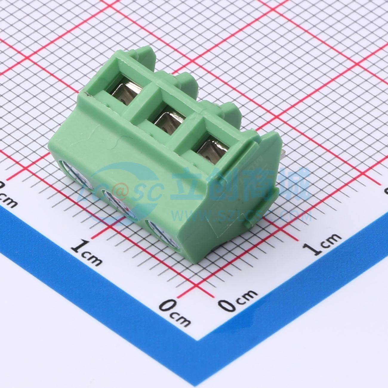 螺钉式接线端子 DB127L-5.08-3P-GN-S 插件,P=5.08mm 电子元器件