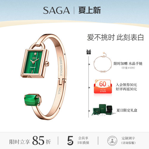 saga世家新款小众轻奢手镯表真钻