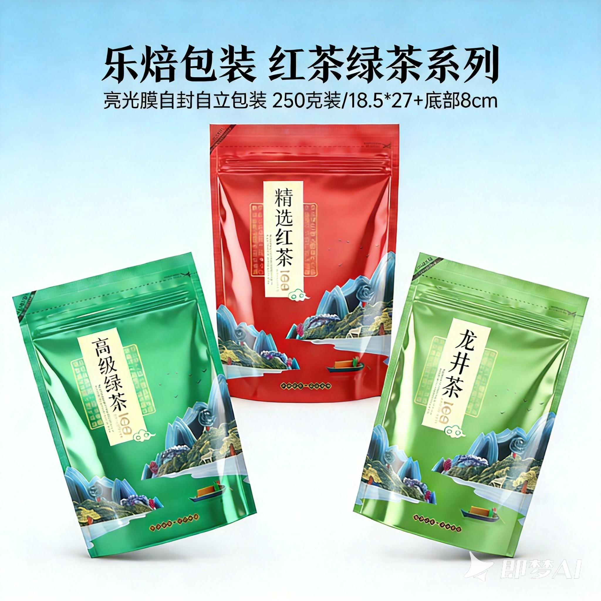 250g半斤装茶叶包装袋高级绿茶精选红茶龙井茶自封袋塑料礼品袋,包装,茶叶包装,淘宝优惠券,粉丝福利购,淘宝优惠卷