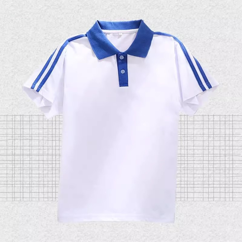 初高中小学校服翻领POLO衫短袖T恤女夏季男上衣长裤套装班服宽松